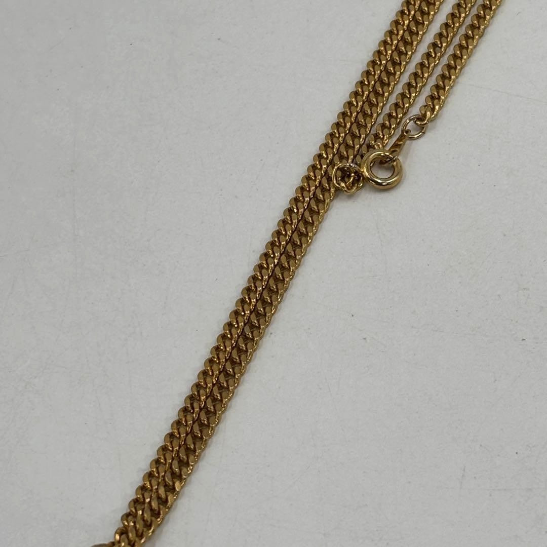 CHANEL Coco Mark Pendant Necklace Gold Tone Vintage Jewelry Round Medallion