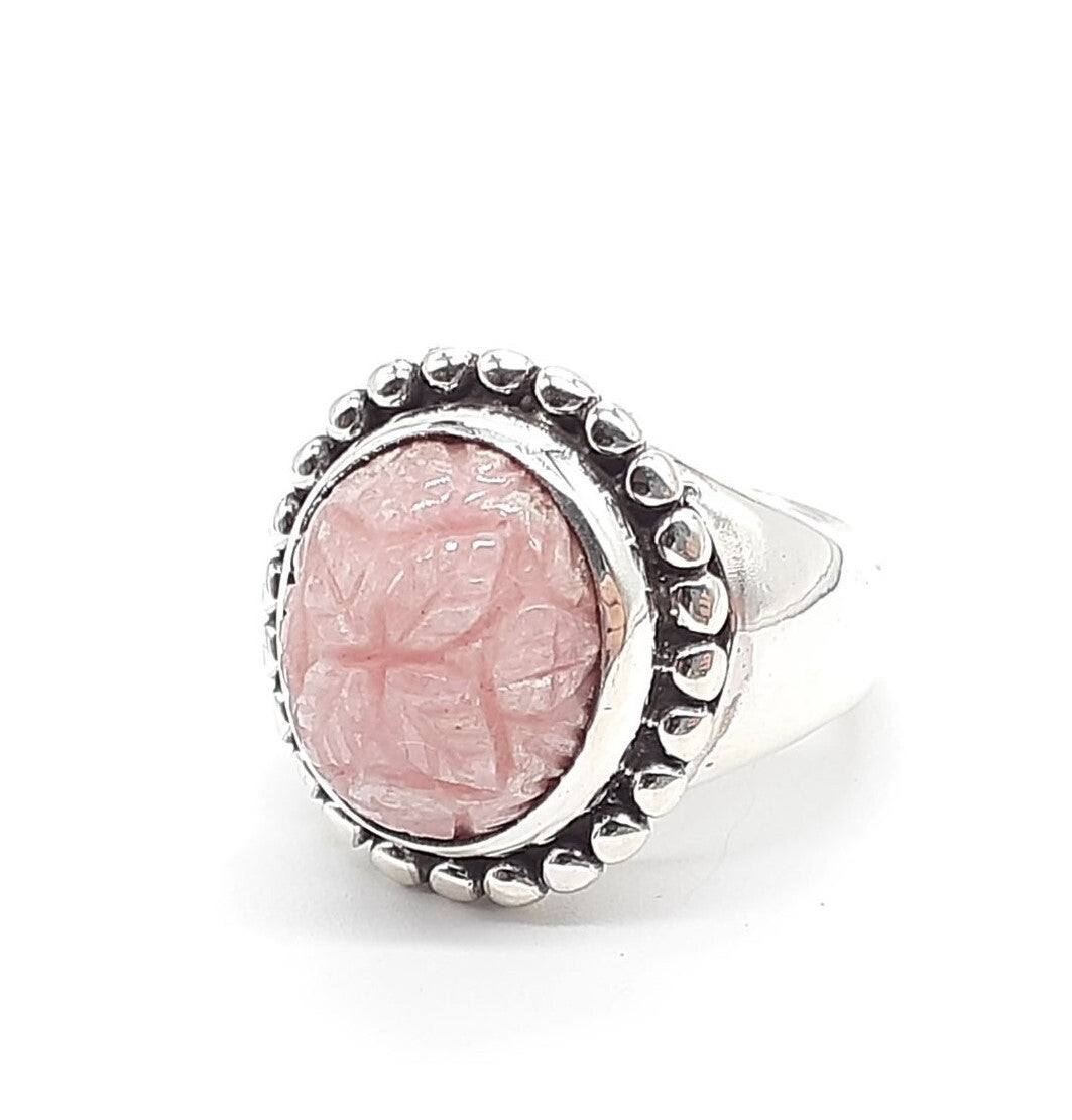 Stephen Dweck Sterling Silver 925 Rhodochrosite Ring Size 47 US 4 Used Women