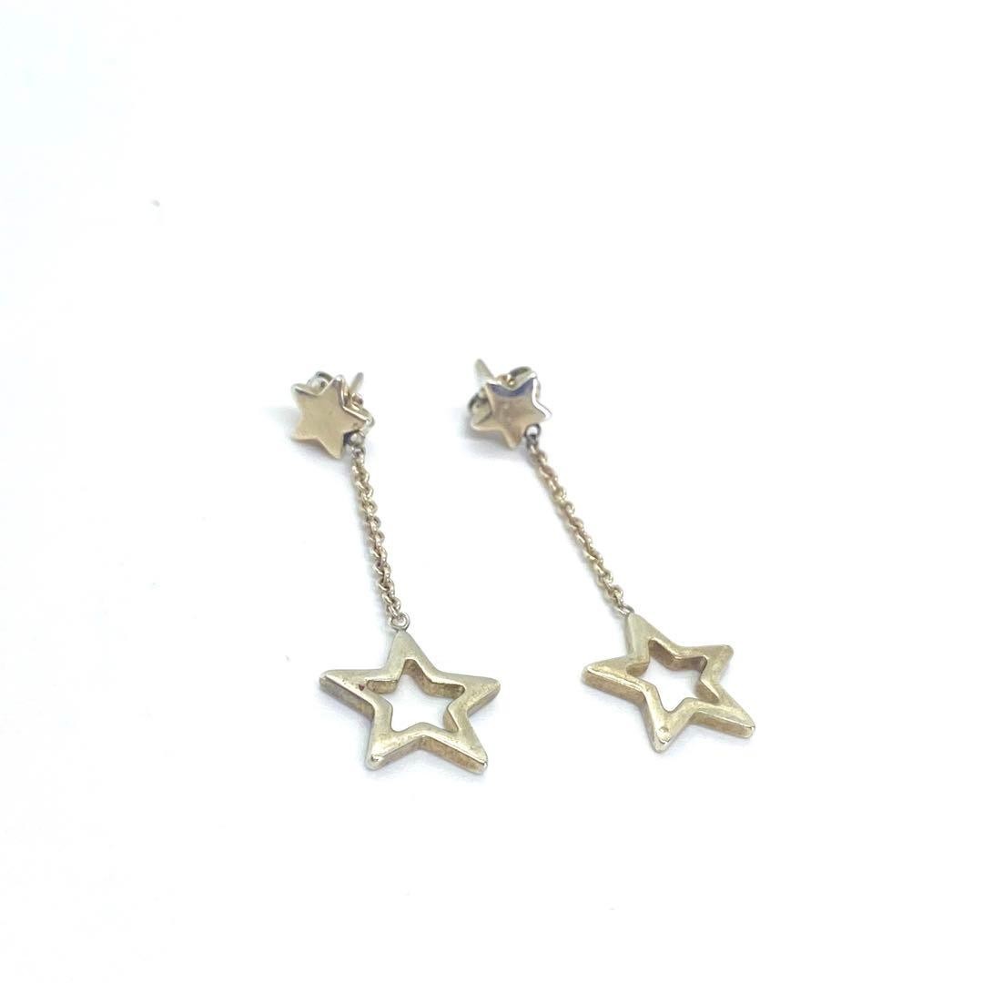 Tiffany & Co. Sterling Silver 925 Star Drop Swing Earrings Dangle Used