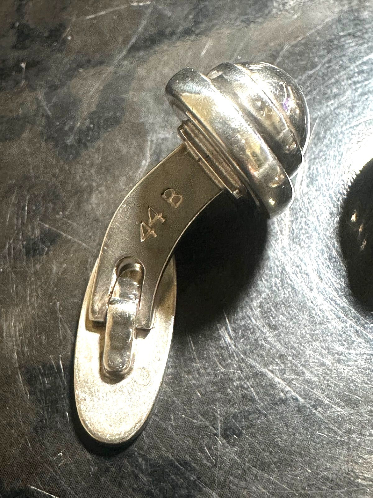 GEORG JENSEN Cufflinks Model 44B Sterling Silver 925 Dome Vintage Denmark Made
