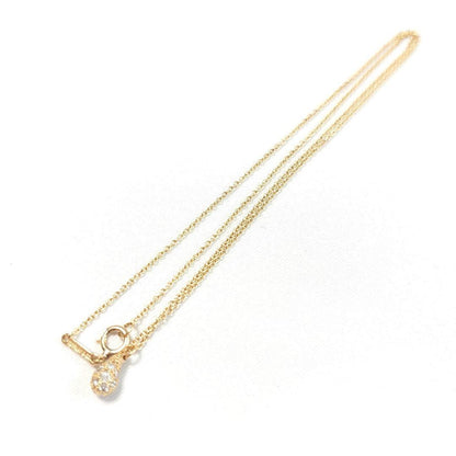 Tiffany & Co K18YG Yellow Gold Pave Diamond Teardrop Necklace Pendant 40cm 15.7"