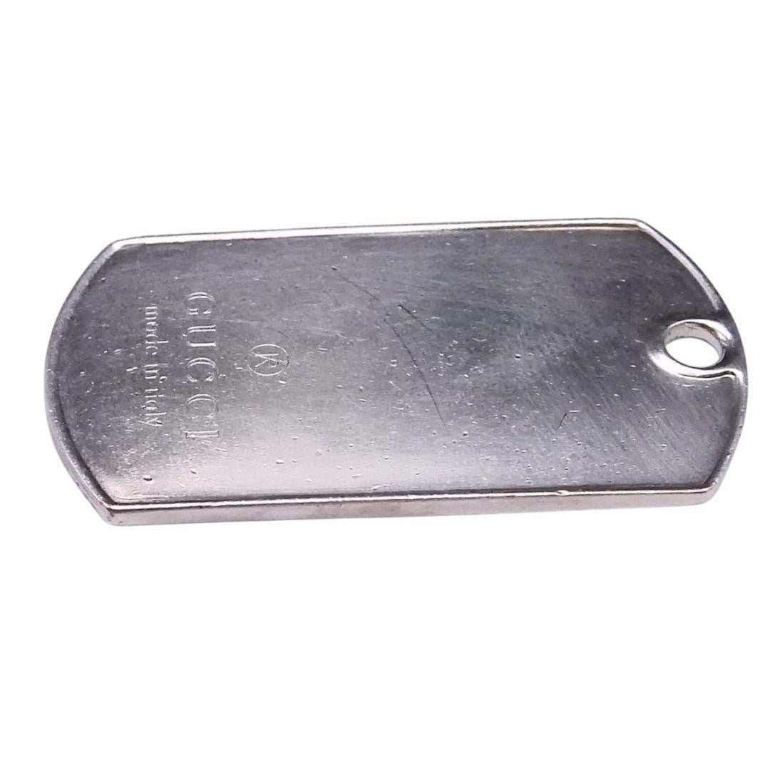 GUCCI Dog Tag Pendant Top Set of 2 Sterling Silver 925 Made in Italy Unisex