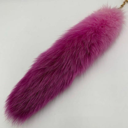 Louis Vuitton Authentic Foxy Pompom Fox Fur Bag Charm Pink 46 cm 18.1" Used