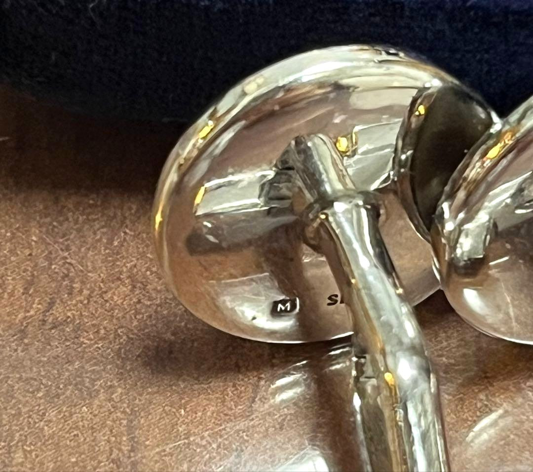 MIKIMOTO Mother of Pearl Akoya Pearl Cufflinks Silver 925 0.6in Men Authentic