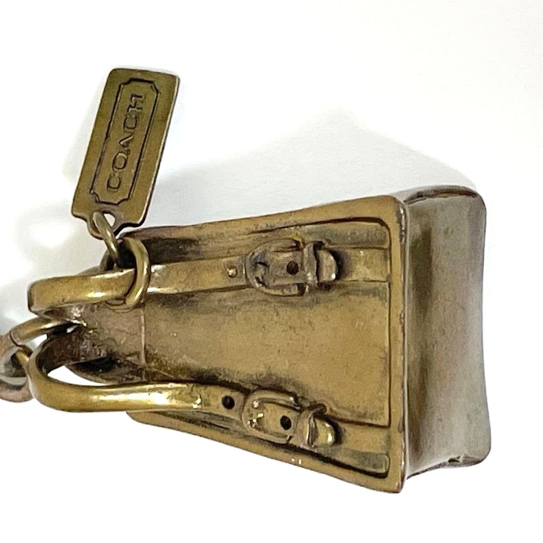 COACH Old Coach Backpack Turnlock Keychain Keyring Brass Bag Charm Vintage USA