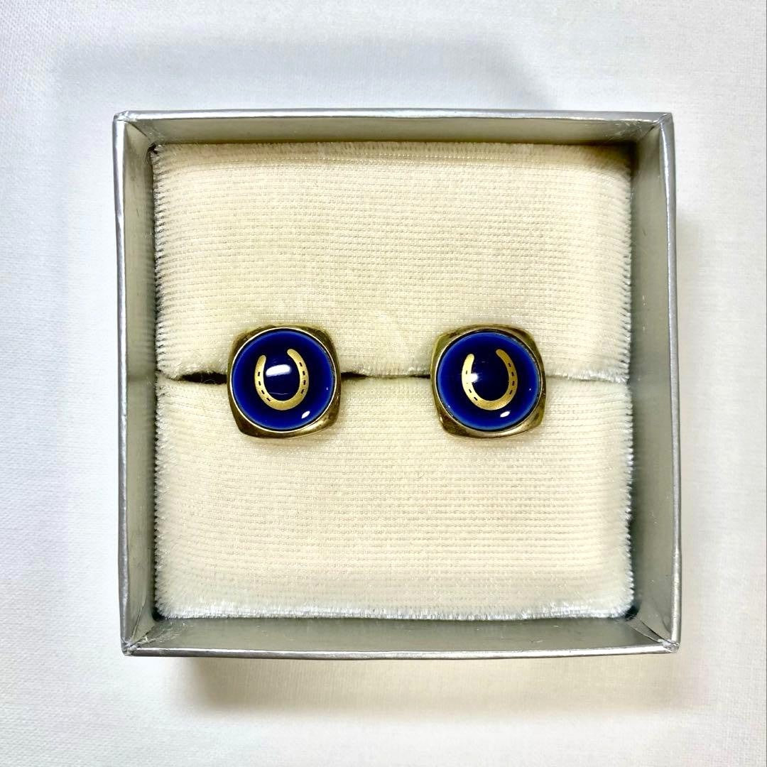 Georg Jensen x Royal Copenhagen Cufflinks Silver 925 Porcelain Horseshoe Denmark