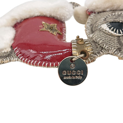 Gucci Authentic Guccissima Christmas Version Chihuahua Charm Key Ring Used Santa