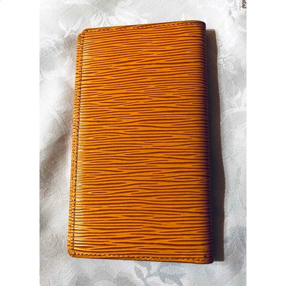 LOUIS VUITTON Epi Leather Agenda Notebook Cover Yellow Purple Interior Spain