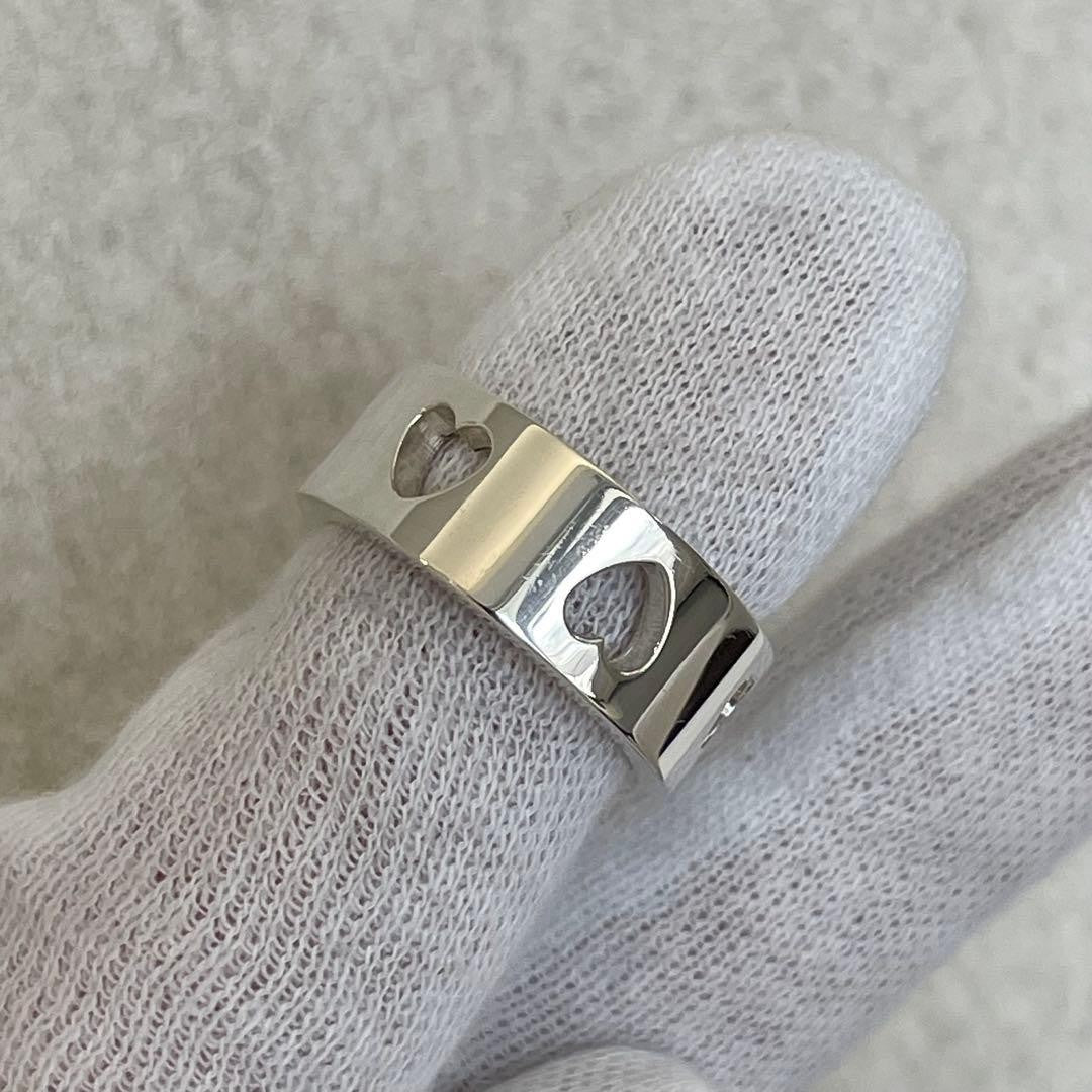 Tiffany & Co Sterling Silver 925 Heart Stencil Cutout Ring Size 53 US 6.5 Rare