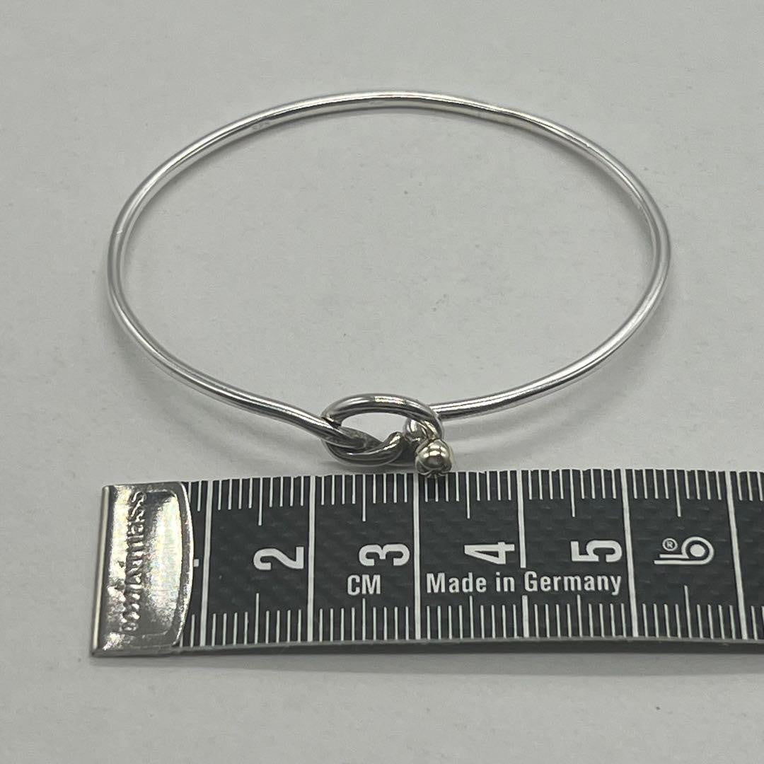 Tiffany&Co. Auth Love Knot Hook Eye Bangle 925 Silver 18K YG 750 Combo 16cm 6.3"