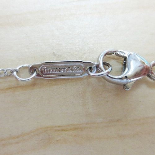 Tiffany & Co Metro Heart Diamond Chain Necklace Platinum Pt950 40cm Excellent