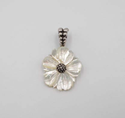 Stephen Dweck Mother of Pearl Sterling Silver 925 Flower Pendant Top Charm