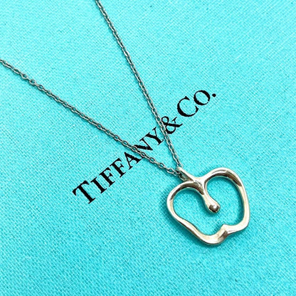 TIFFANY & CO. Apple Pendant Top Necklace Silver 925 Sterling Used　