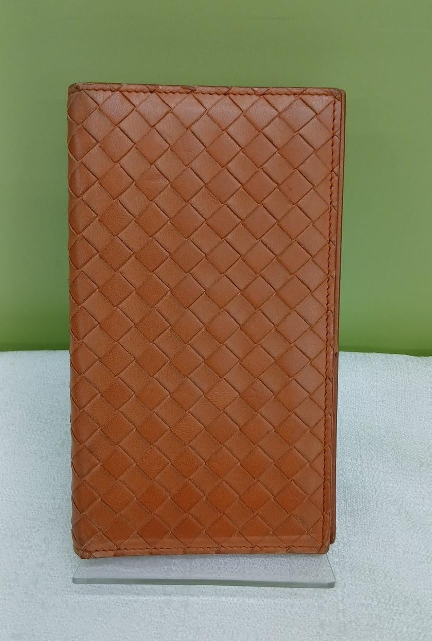 BOTTEGA VENETA Intrecciato Notebook Cover Case Brown Woven Leather Made in Italy