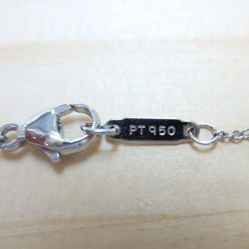 Tiffany & Co Metro Heart Diamond Chain Necklace Platinum Pt950 40cm Excellent