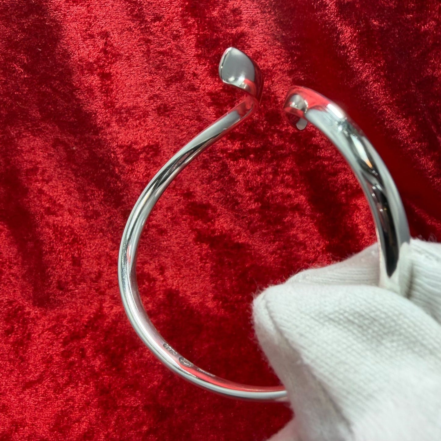 Excellent Georg Jensen Sterling Silver 925 Twist Cuff Bangle Bracelet L19cm 7.5"