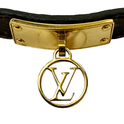 Excellent LOUIS VUITTON Logomania Bracelet LV Circle M4150 Used Japan Authentic
