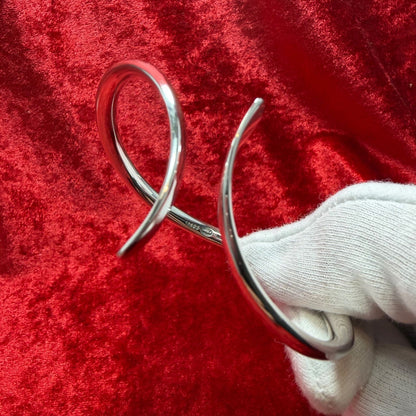 Excellent Georg Jensen Sterling Silver 925 Twist Cuff Bangle Bracelet L19cm 7.5"