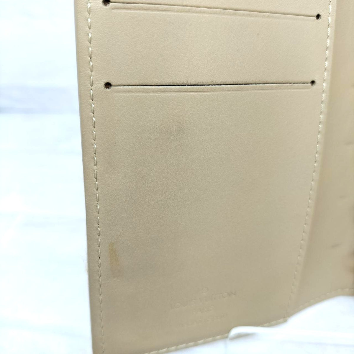 Louis Vuitton Vernis Agenda Cover Notebook Holder Yellow Patent Leather Gold