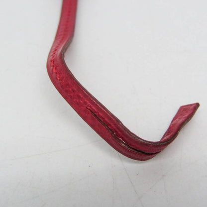 Hermes Auth Mini Clochette Bag Charm Key Holder Silver Red Epsom Metal 13.2 cm