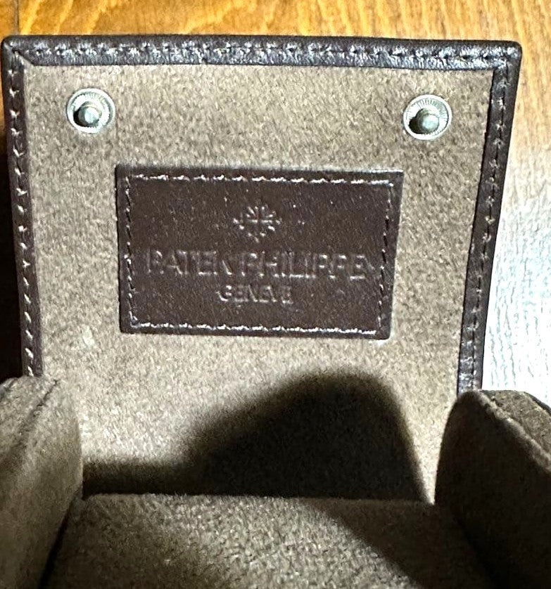PATEK PHILIPPE Genuine Watch Travel Case Brown Leather Authentic Switzerland