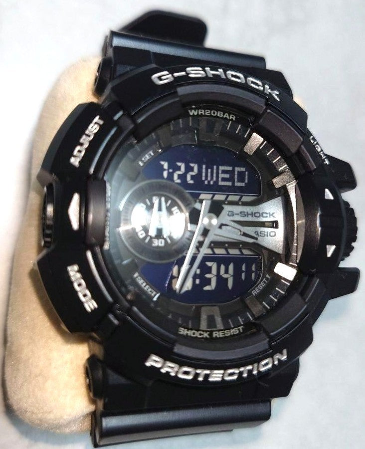 CASIO G-SHOCK GA-400GB Men Analog Digital Watch Black Resin Band Working Used