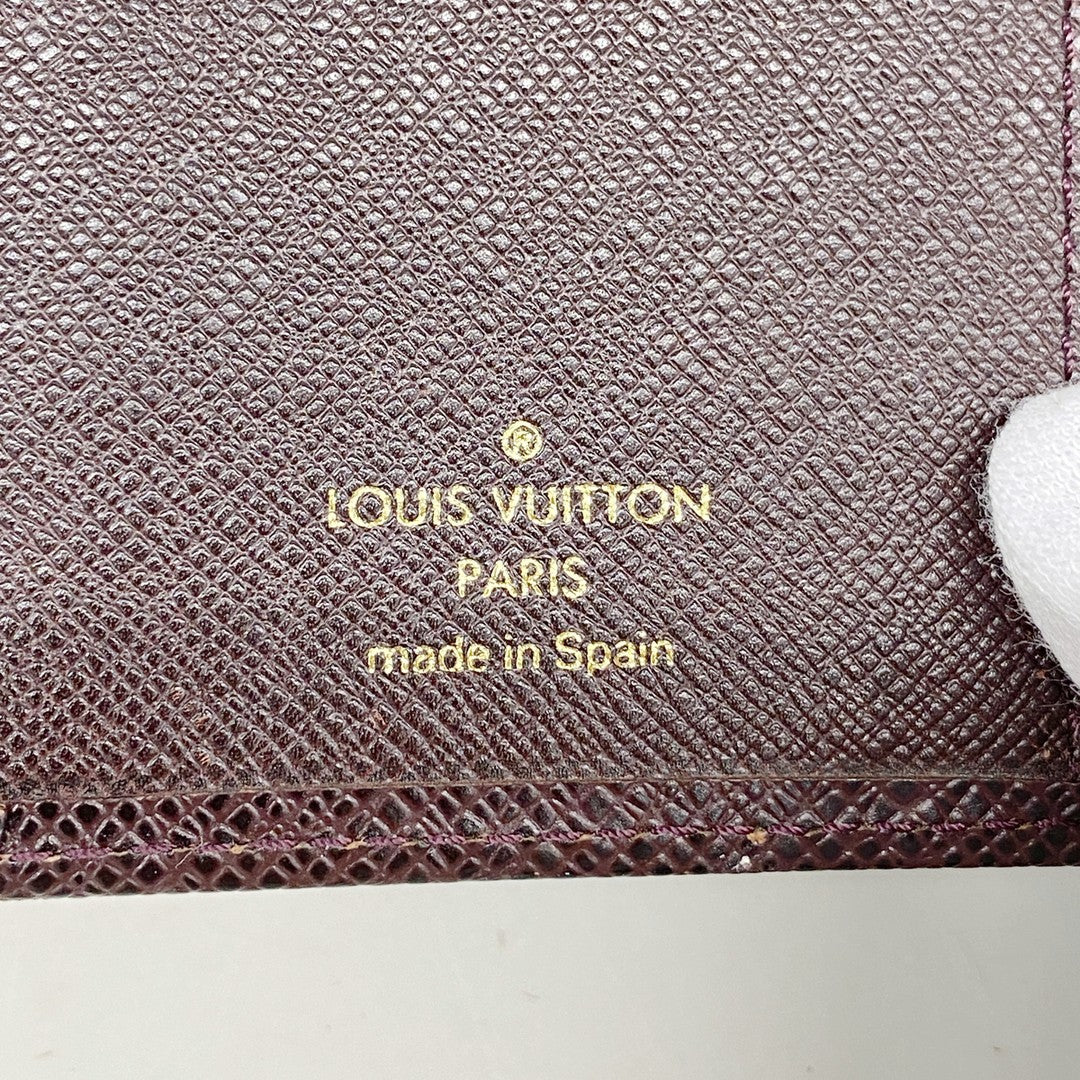 Louis Vuitton Agenda PM Notebook Cover Damier Acajou Leather R20416 Bifold Spain