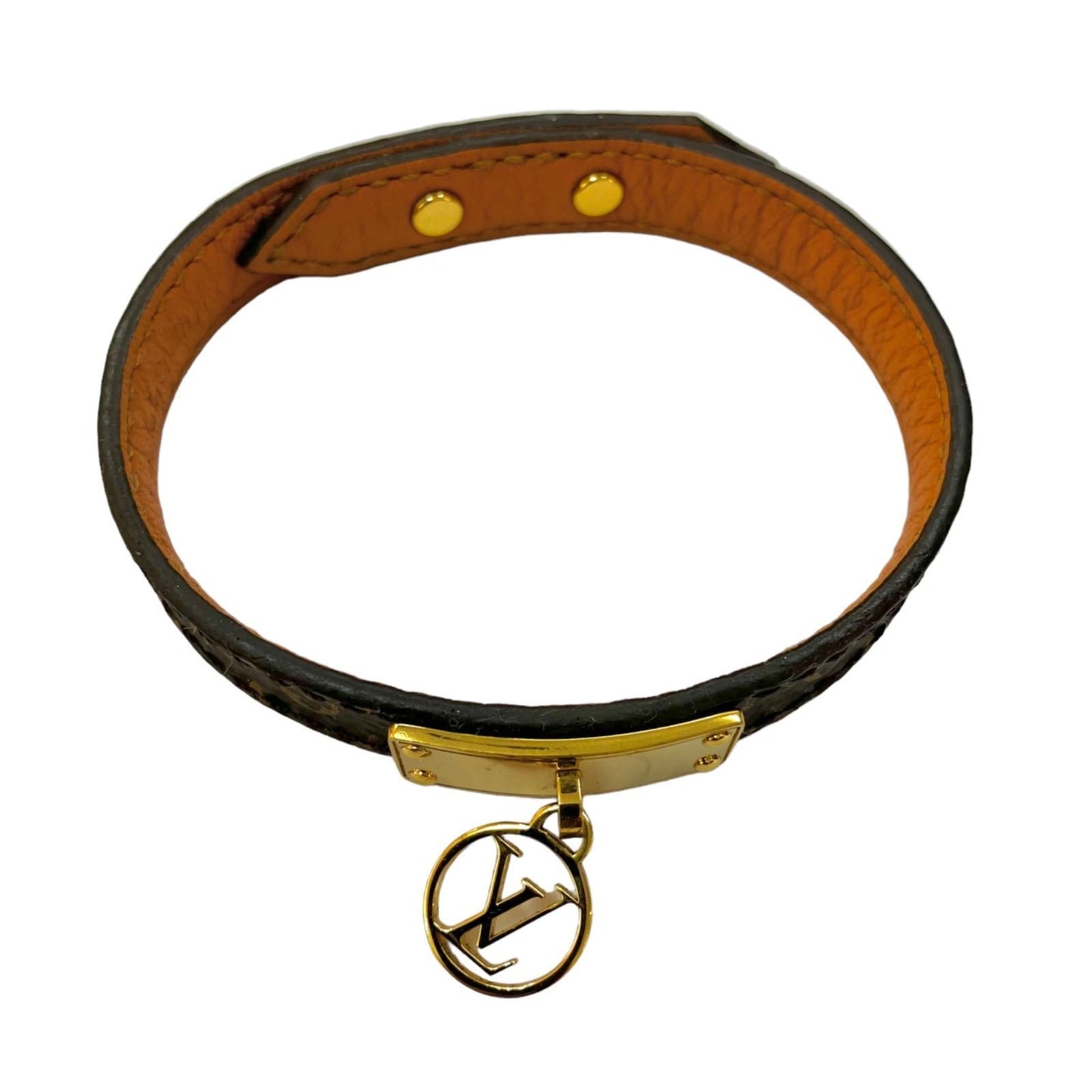 Excellent LOUIS VUITTON Logomania Bracelet LV Circle M4150 Used Japan Authentic