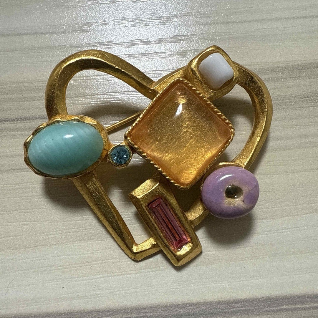 Christian Lacroix Auth Vintage Brooch 4.5x4.2 cm 1.8x1.7" Engraved Stamp Used