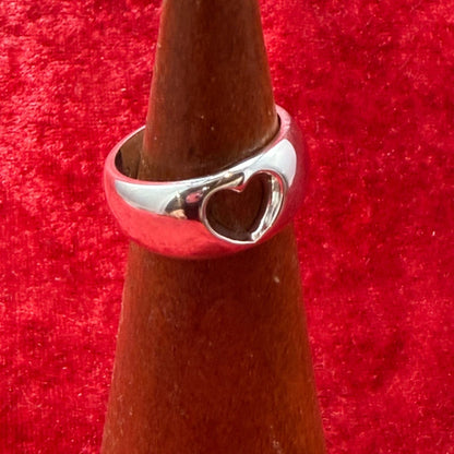 Georg Jensen # 320 Sterling Silver 925 Heart Ring Size 51.5 US 5.75 Excellent