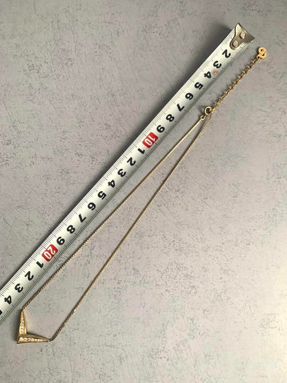 Christian Dior Gold Plated Rhinestone Charm Pendant Necklace Length 14"- 18"