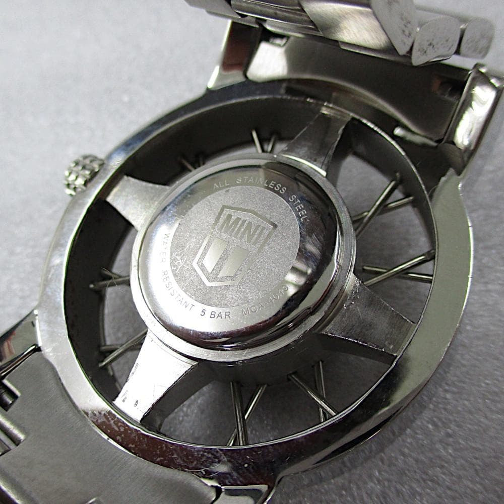 MINI Cooper Stainless Steel Wheel Analog Quartz Watch Battery Replaced Rare