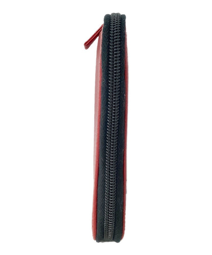 PRADA Vitello Daino Notebook Cover Organizer Red Leather Zip Around Case