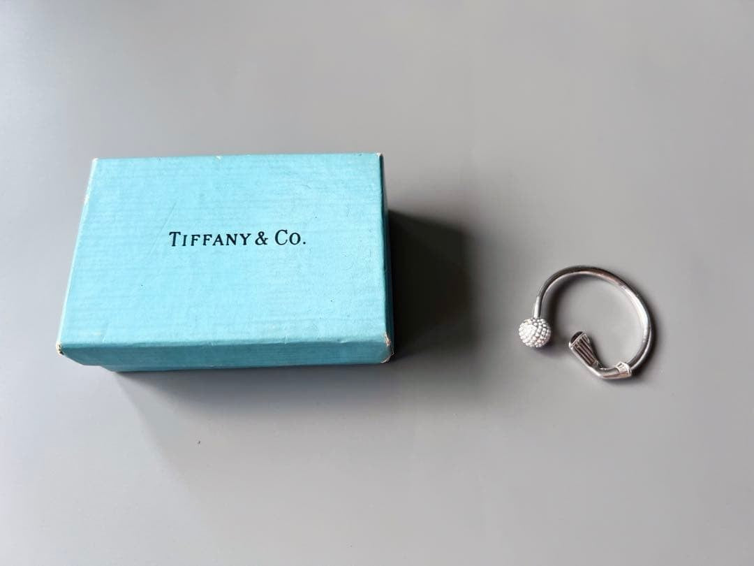 TIFFANY & Co Sterling Silver SV925 Golf Club & Ball Keychain Key Ring With Box