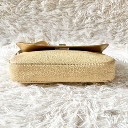 Tiffany & Co Gold Hardware Beige Leather Mini Handbag Top Handle Near Mint