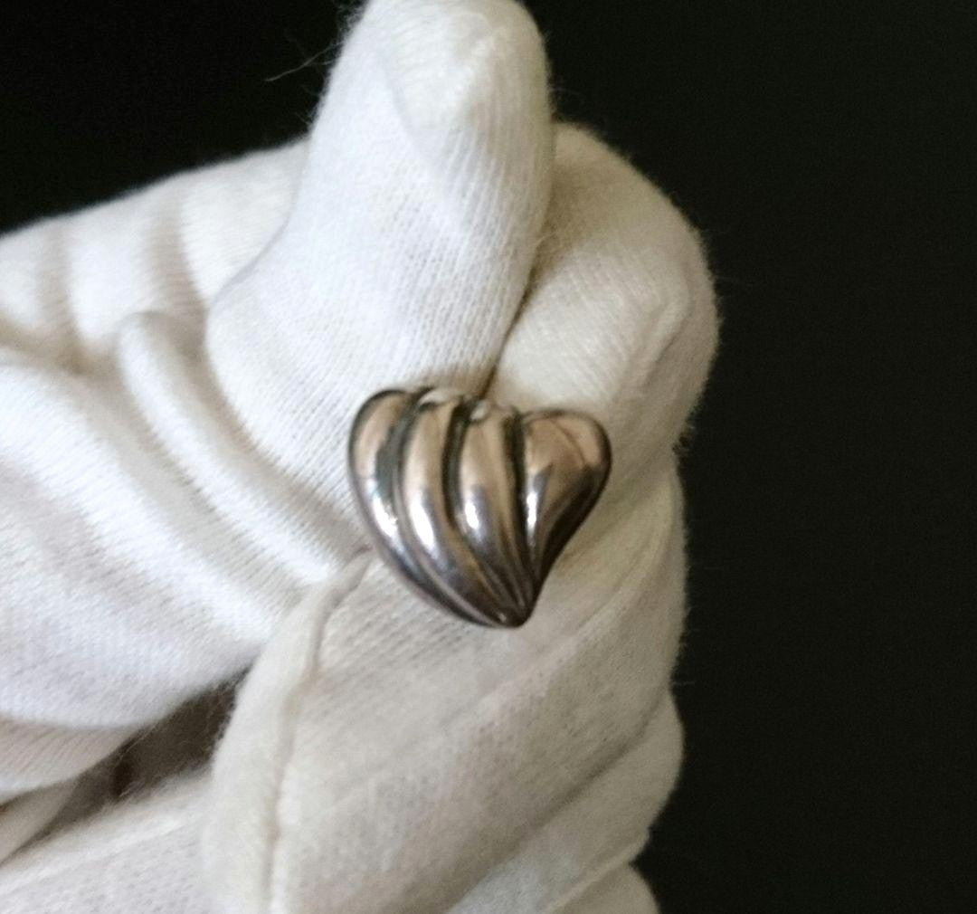 Georg Jensen Sterling Silver Cufflinks Men Heart Shell Design Denmark Vintage