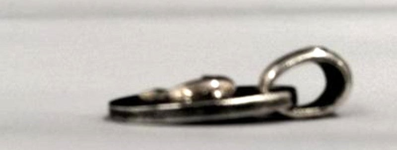 A&G 950 Silver Pendant Top Dolphin Motif Oval Charm Necklace Top Japan 3cm 1.2"