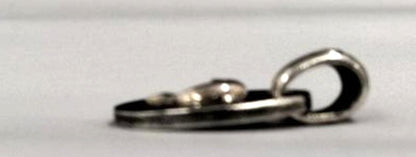 A&G 950 Silver Pendant Top Dolphin Motif Oval Charm Necklace Top Japan 3cm 1.2"