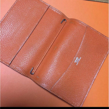 HERMES Agenda Notebook Cover Bicolor Purple Orange Leather Made in France Used