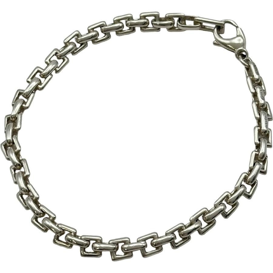 Authentic Tiffany & Co Sterling Silver 925 Square Chain Link Bracelet L 17.5cm