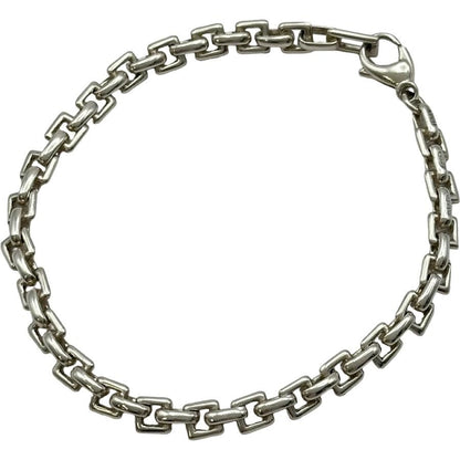Authentic Tiffany & Co Sterling Silver 925 Square Chain Link Bracelet L 17.5cm
