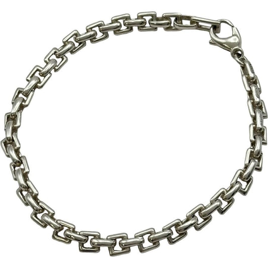 Authentic Tiffany & Co Sterling Silver 925 Square Chain Link Bracelet L 17.5cm