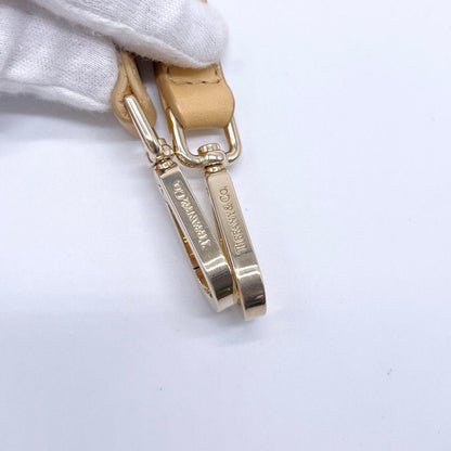 Excellent Tiffany & Co Shoulder Strap Beige Leather L 110cm 43.3in