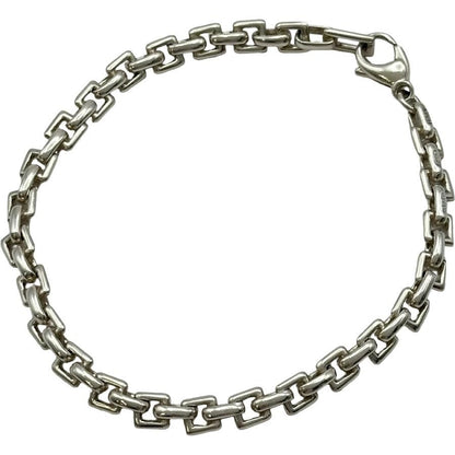 Authentic Tiffany & Co Sterling Silver 925 Square Chain Link Bracelet L 17.5cm