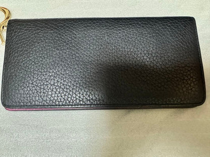 Christian Dior Diorissimo Bifold Long Wallet Black Leather Gold Hardware Rare