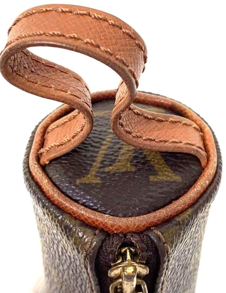 Louis Vuitton Etui Trois Balles Golf Ball Case Monogram Canvas Brown Authentic