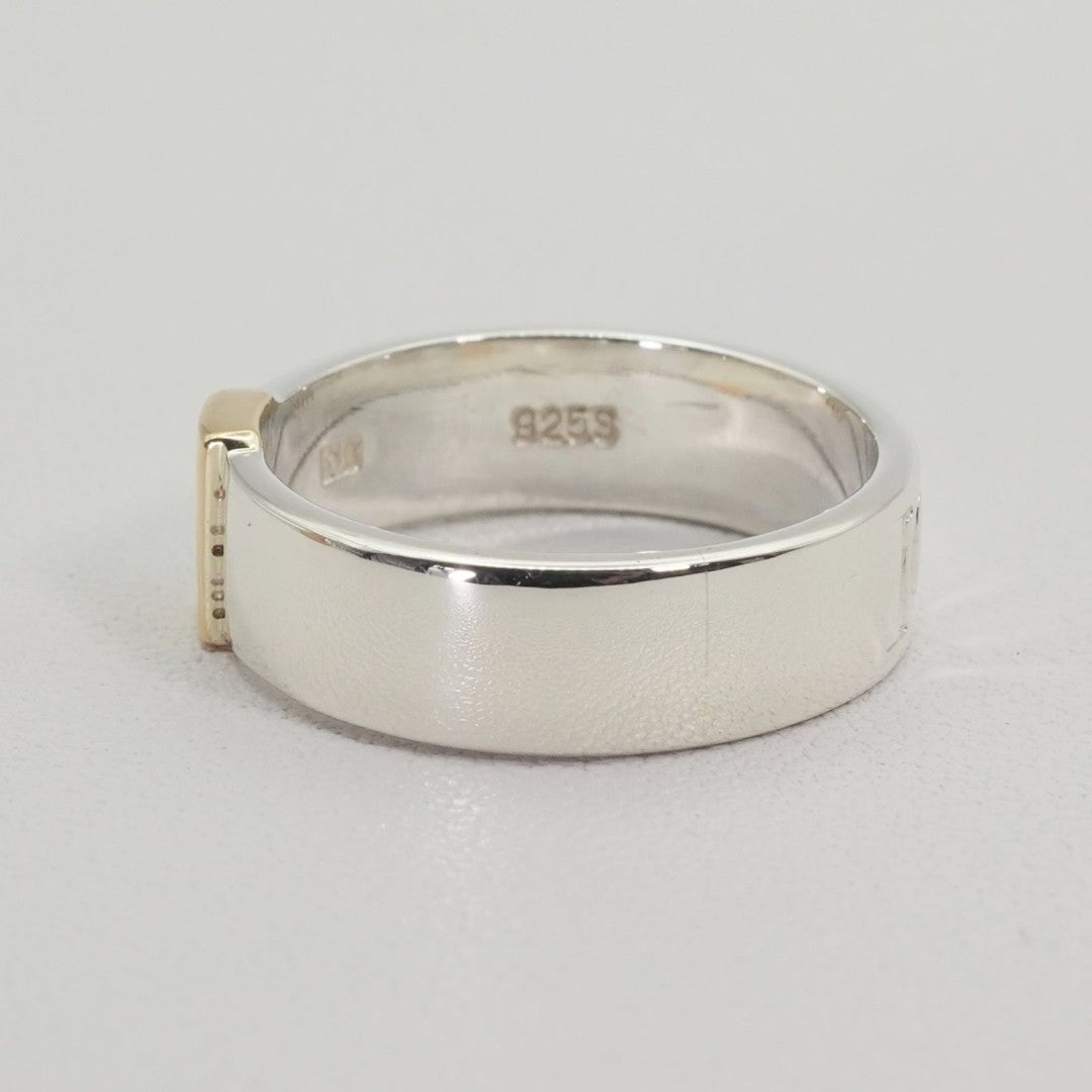 Trussardi Gold K18 Silver 925 Combination Ring Size 51 US 5.5 JP 10.5 Excellent