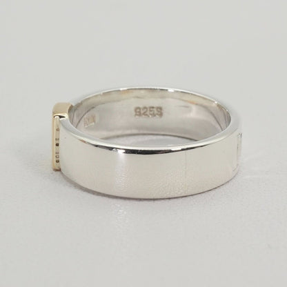 Trussardi Gold K18 Silver 925 Combination Ring Size 51 US 5.5 JP 10.5 Excellent