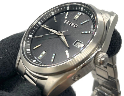 SEIKO SBTM323 Radio Solar Wristwatch Blue Dial Stainless Steel Men Watch Japan