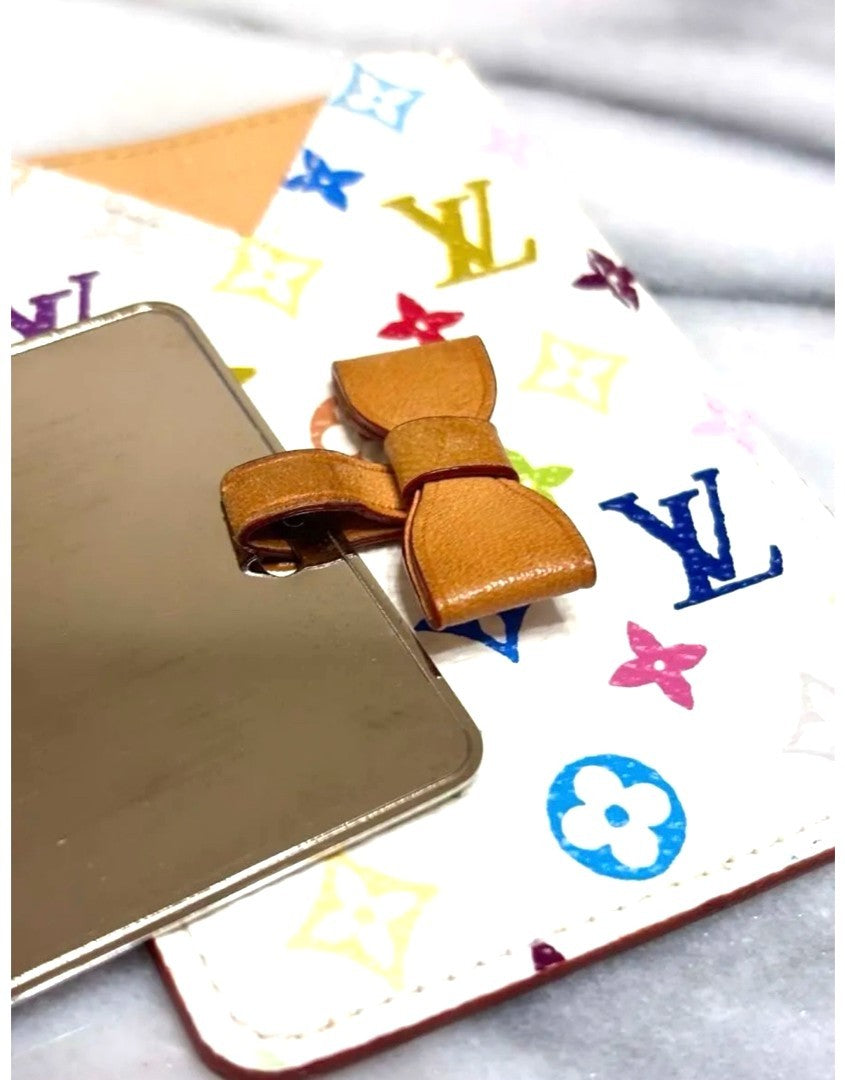 Louis Vuitton Multicolor Etui Miroir Mirror Case M92651 White Canvas 6.5x9.5cm